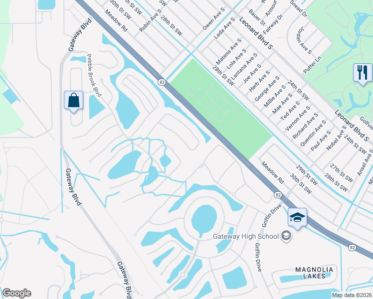 map of restaurants, bars, coffee shops, grocery stores, and more near 12826 Ivory Stone Loop in Fort Myers