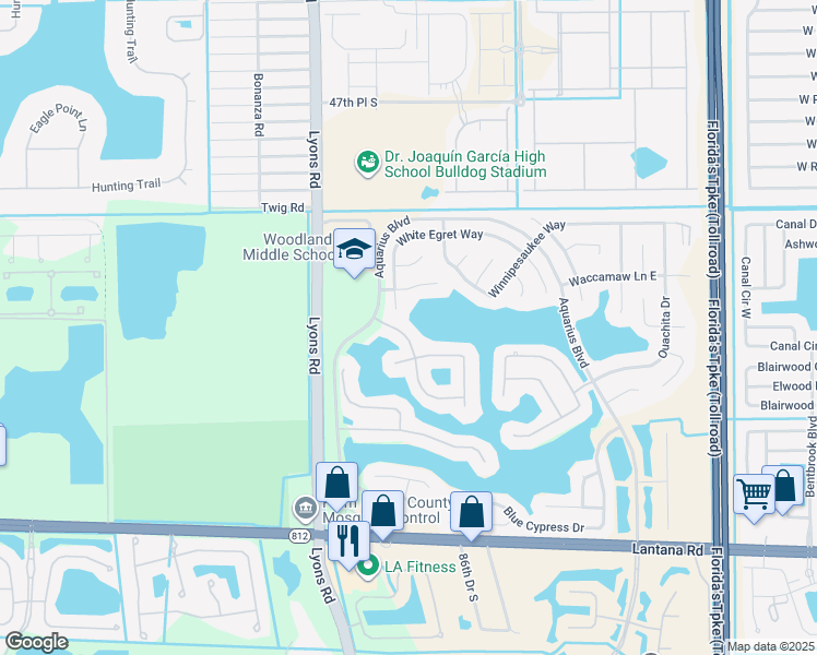 map of restaurants, bars, coffee shops, grocery stores, and more near 5500 Egret Isle Trail in Lake Worth