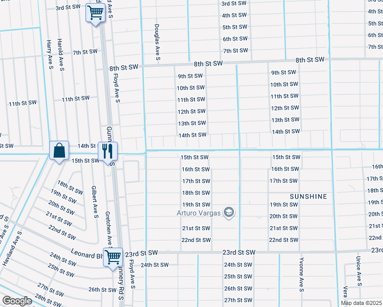 map of restaurants, bars, coffee shops, grocery stores, and more near 4110 15th Street Southwest in Lehigh Acres