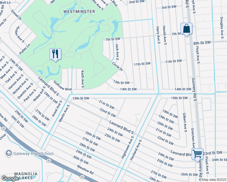 map of restaurants, bars, coffee shops, grocery stores, and more near 4736 14th Street Southwest in Lehigh Acres