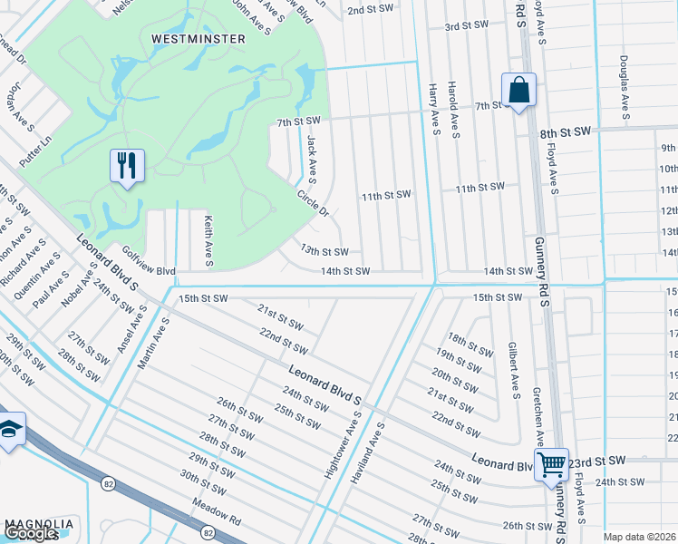 map of restaurants, bars, coffee shops, grocery stores, and more near 4716 14th Street Southwest in Lehigh Acres