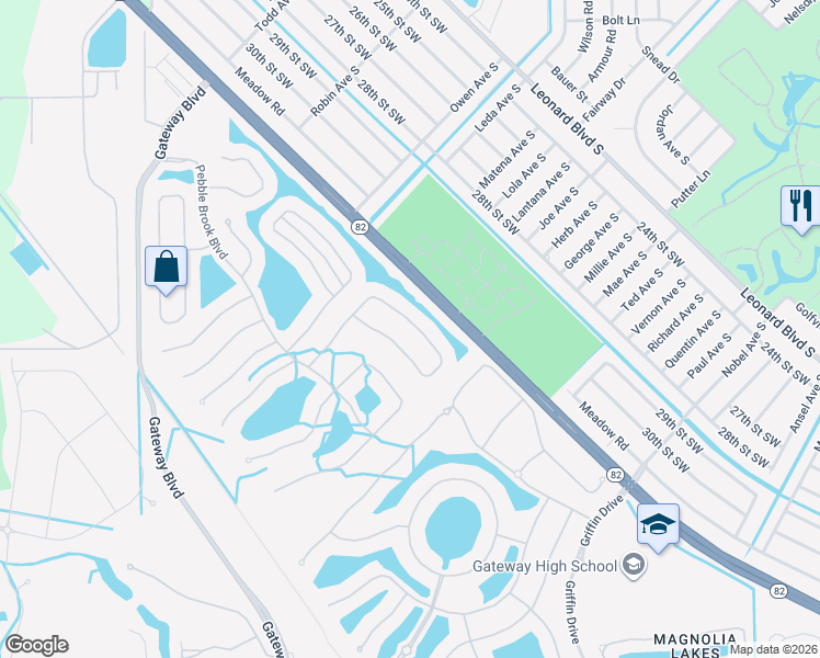 map of restaurants, bars, coffee shops, grocery stores, and more near 12715 Ivory Stone Loop in Fort Myers