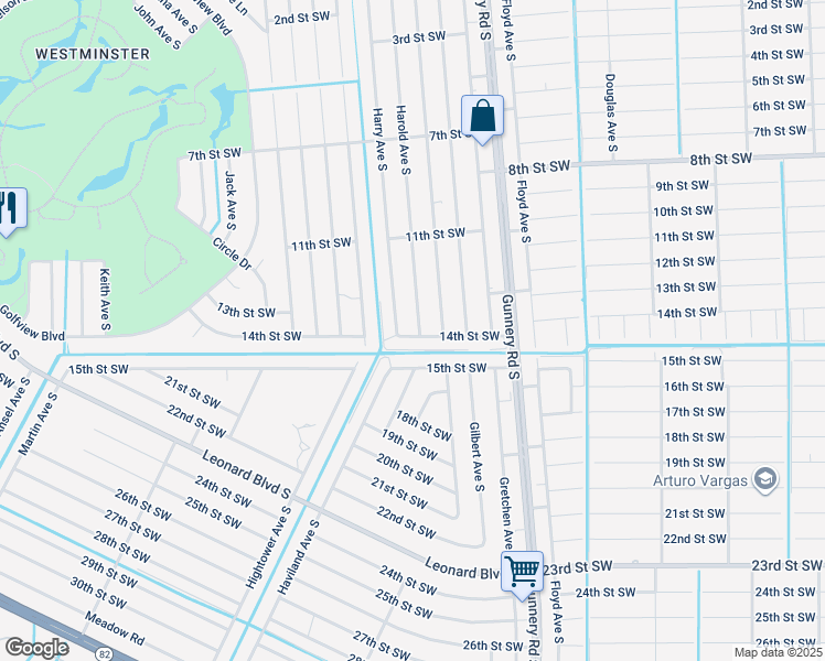 map of restaurants, bars, coffee shops, grocery stores, and more near 4518 14th Street Southwest in Lehigh Acres