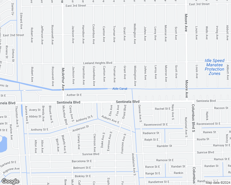 map of restaurants, bars, coffee shops, grocery stores, and more near 1053 Asther Street East in Lehigh Acres