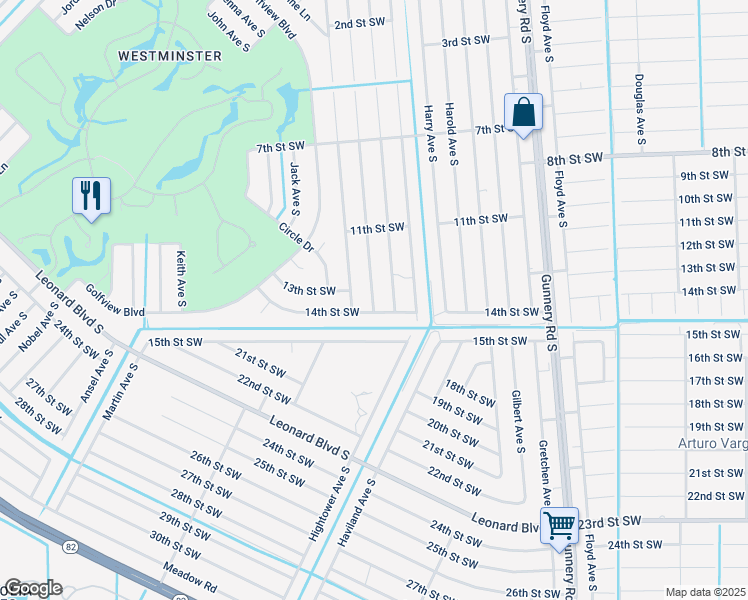 map of restaurants, bars, coffee shops, grocery stores, and more near 1145 Homer Avenue South in Lehigh Acres
