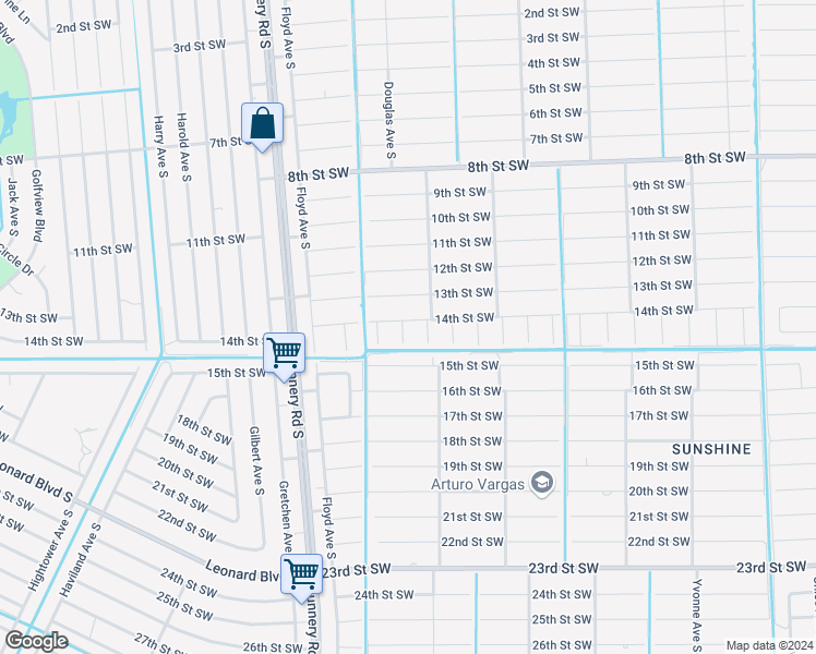 map of restaurants, bars, coffee shops, grocery stores, and more near 4207 14th Street Southwest in Lehigh Acres