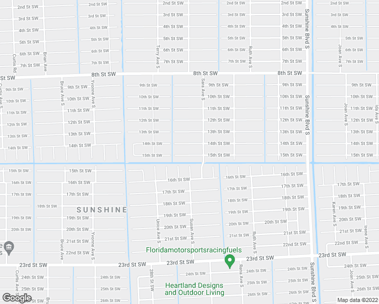 map of restaurants, bars, coffee shops, grocery stores, and more near 3408 15th Street Southwest in Lehigh Acres