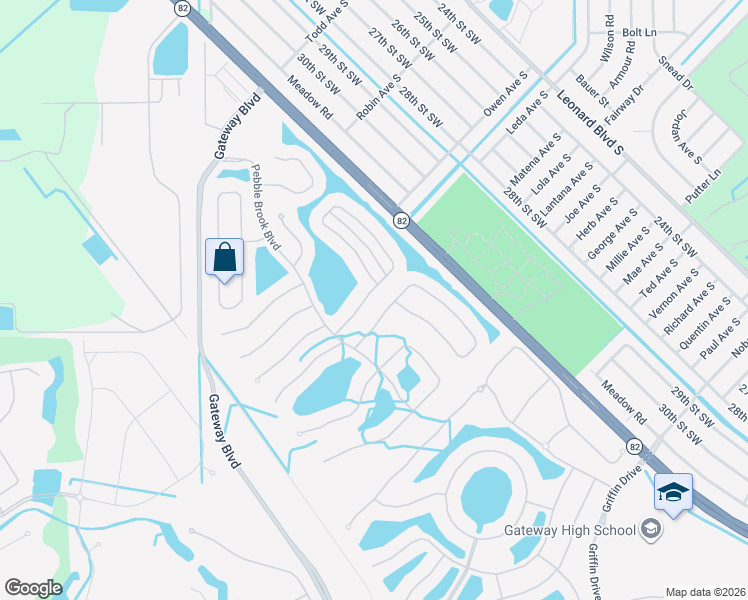 map of restaurants, bars, coffee shops, grocery stores, and more near 12551 Stone Tower Loop in Fort Myers