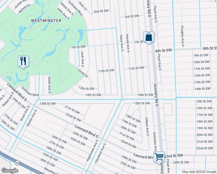 map of restaurants, bars, coffee shops, grocery stores, and more near 1120 Homer Avenue South in Lehigh Acres