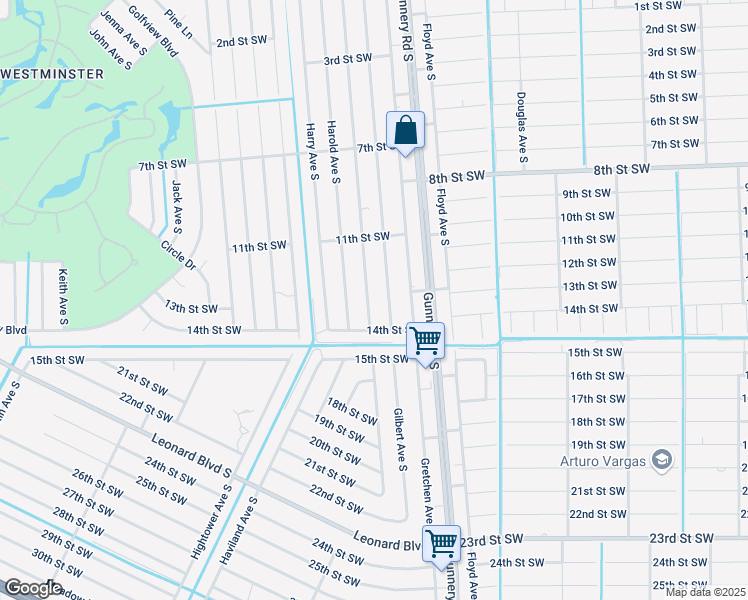 map of restaurants, bars, coffee shops, grocery stores, and more near 1133 Gordon Avenue South in Lehigh Acres