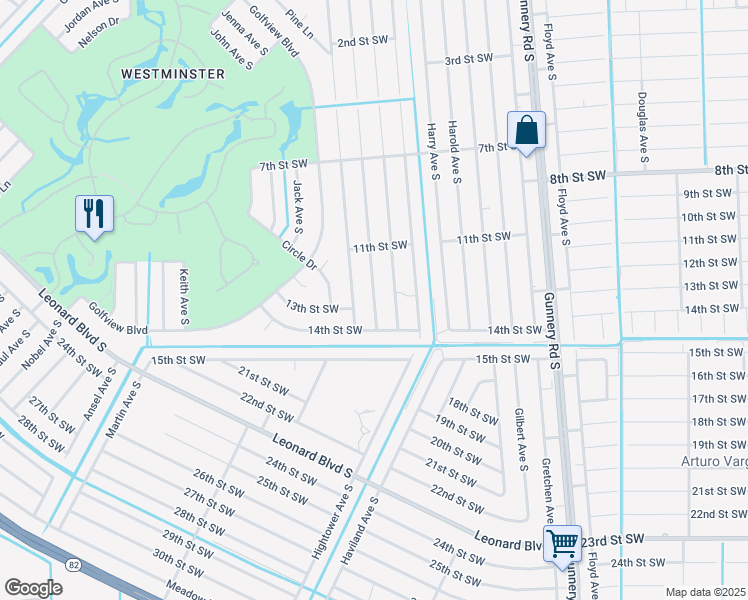 map of restaurants, bars, coffee shops, grocery stores, and more near 1121 Ivan Avenue South in Lehigh Acres