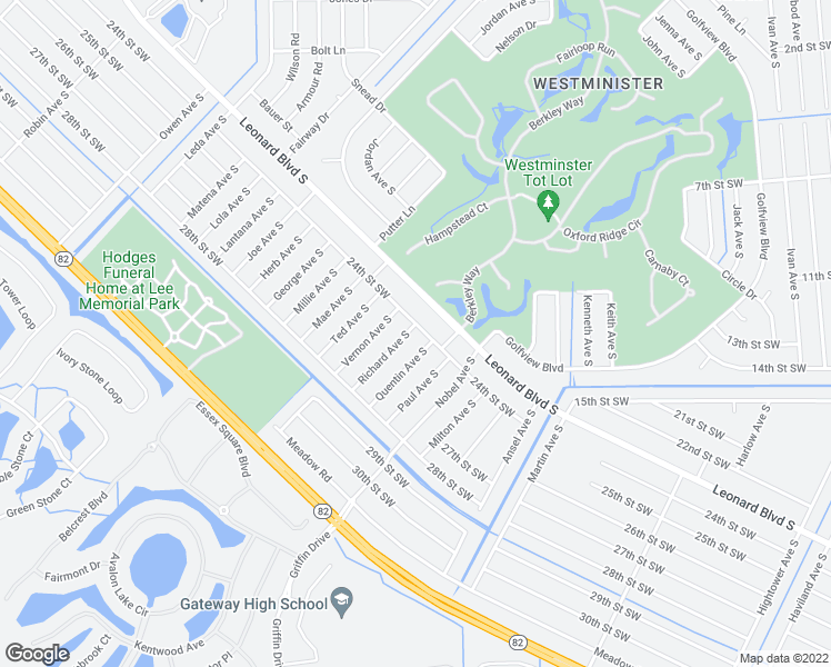 map of restaurants, bars, coffee shops, grocery stores, and more near 2403 Richard Avenue South in Lehigh Acres