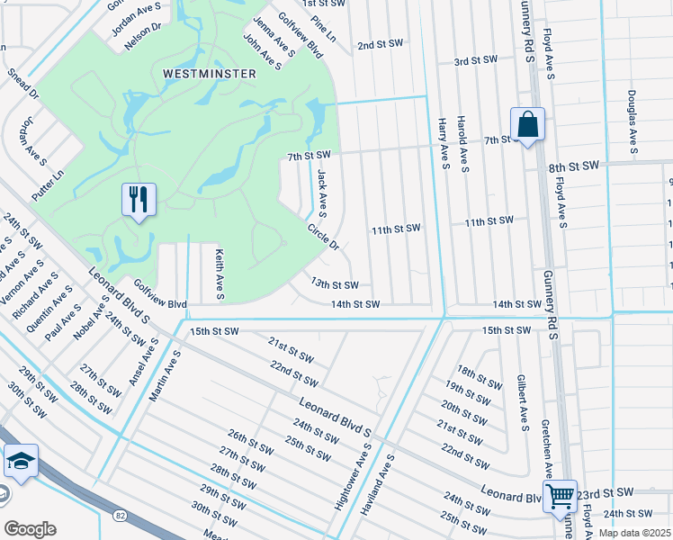 map of restaurants, bars, coffee shops, grocery stores, and more near 1112 Circle Drive in Lehigh Acres