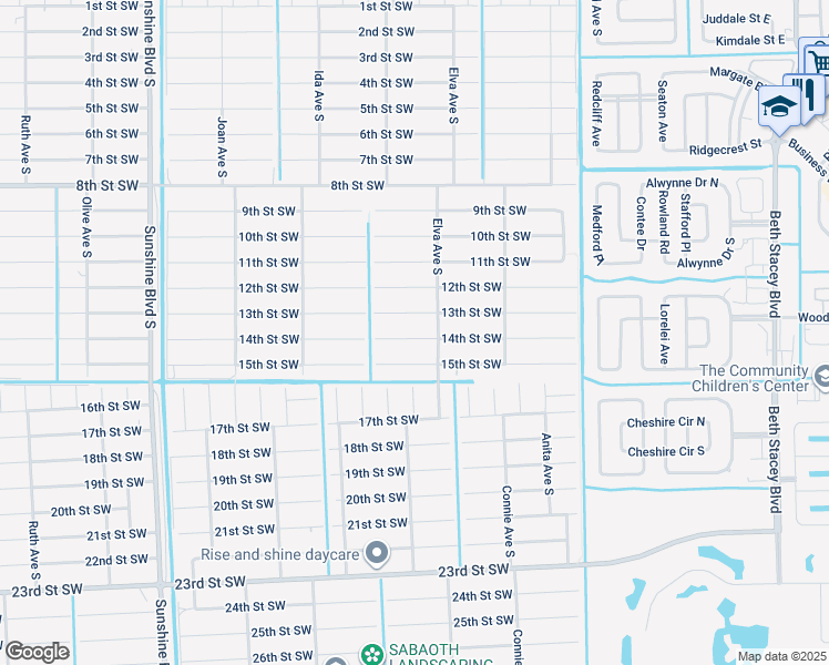map of restaurants, bars, coffee shops, grocery stores, and more near 2706 14th Street Southwest in Lehigh Acres