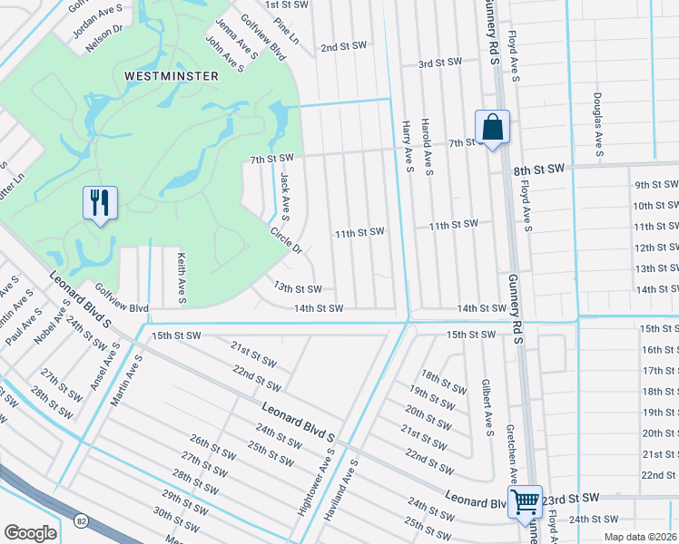 map of restaurants, bars, coffee shops, grocery stores, and more near 1121 Ivan Avenue South in Lehigh Acres
