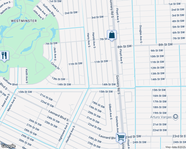 map of restaurants, bars, coffee shops, grocery stores, and more near 1126 Harold Avenue South in Lehigh Acres