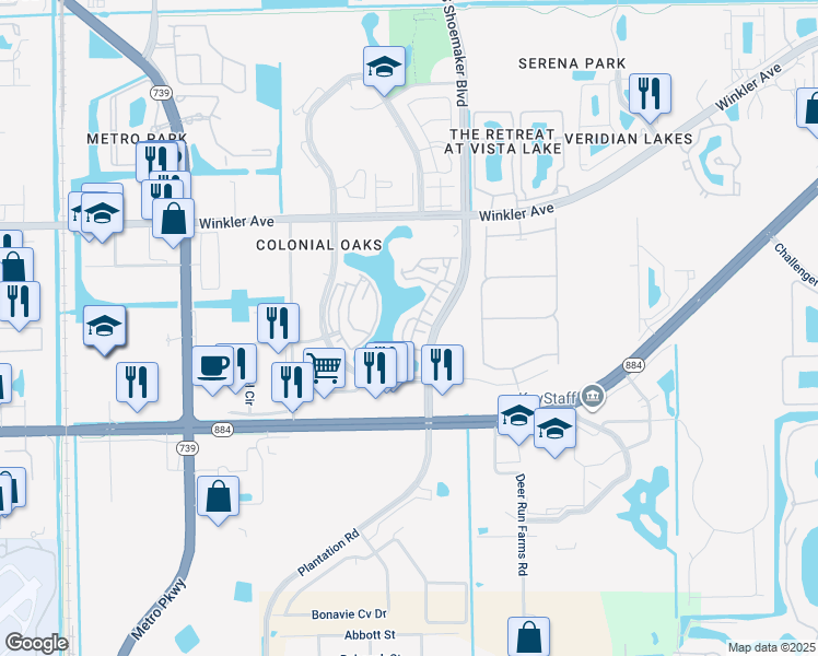 map of restaurants, bars, coffee shops, grocery stores, and more near 4281 Bellasol Circle in Fort Myers