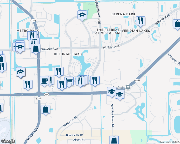 map of restaurants, bars, coffee shops, grocery stores, and more near 4281 Bellasol Circle in Fort Myers