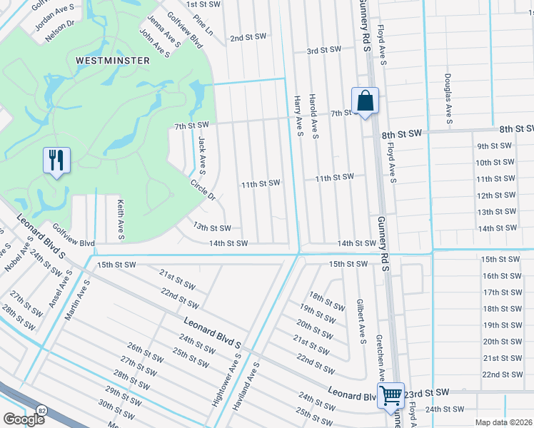 map of restaurants, bars, coffee shops, grocery stores, and more near 1120 Homer Avenue South in Lehigh Acres