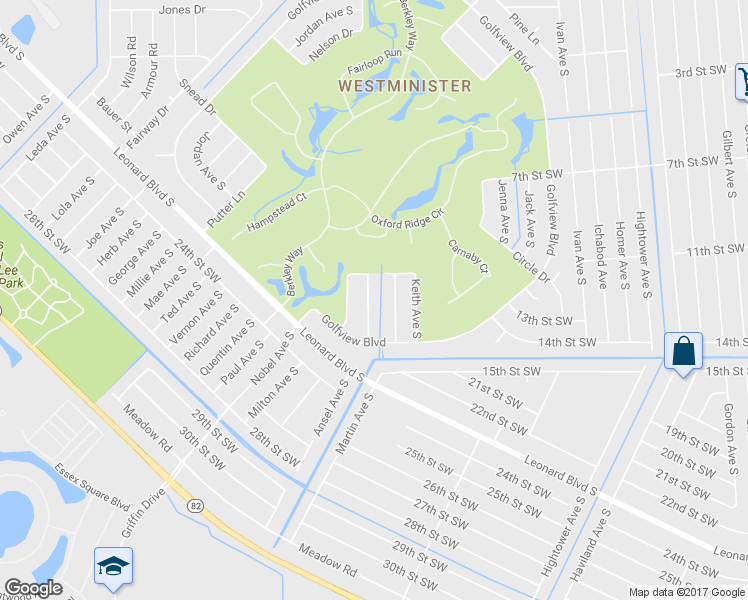 map of restaurants, bars, coffee shops, grocery stores, and more near 2213 Wayne Avenue South in Lehigh Acres