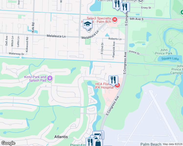 map of restaurants, bars, coffee shops, grocery stores, and more near 228 Palm Circle in Atlantis
