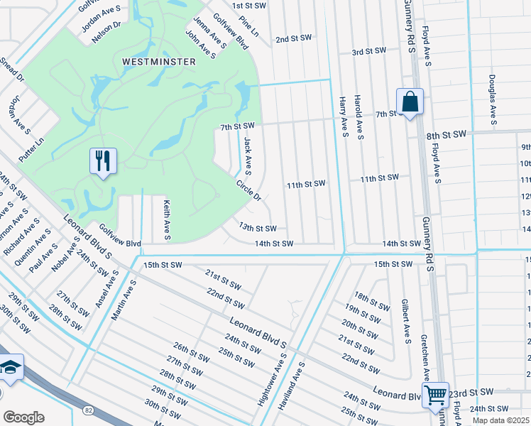 map of restaurants, bars, coffee shops, grocery stores, and more near 1112 Circle Drive in Lehigh Acres