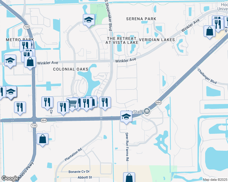 map of restaurants, bars, coffee shops, grocery stores, and more near 4264 Lemongrass Drive in Fort Myers