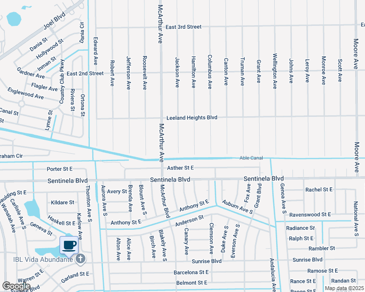 map of restaurants, bars, coffee shops, grocery stores, and more near 8 Jackson Avenue in Lehigh Acres