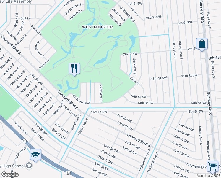 map of restaurants, bars, coffee shops, grocery stores, and more near 2316 Carnaby Court in Lehigh Acres