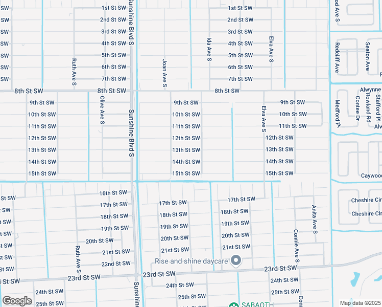 map of restaurants, bars, coffee shops, grocery stores, and more near 2900 14th Street Southwest in Lehigh Acres