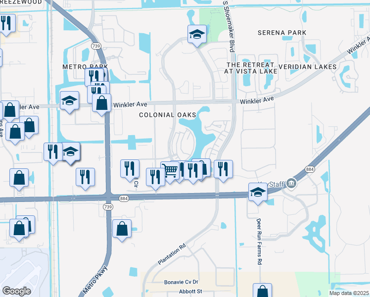 map of restaurants, bars, coffee shops, grocery stores, and more near in Fort Myers