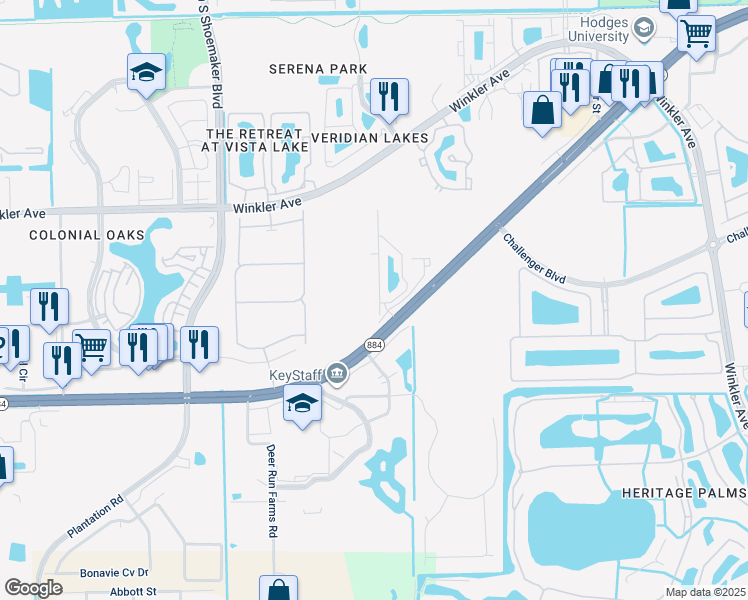 map of restaurants, bars, coffee shops, grocery stores, and more near 4160 Umbria Lane in Fort Myers