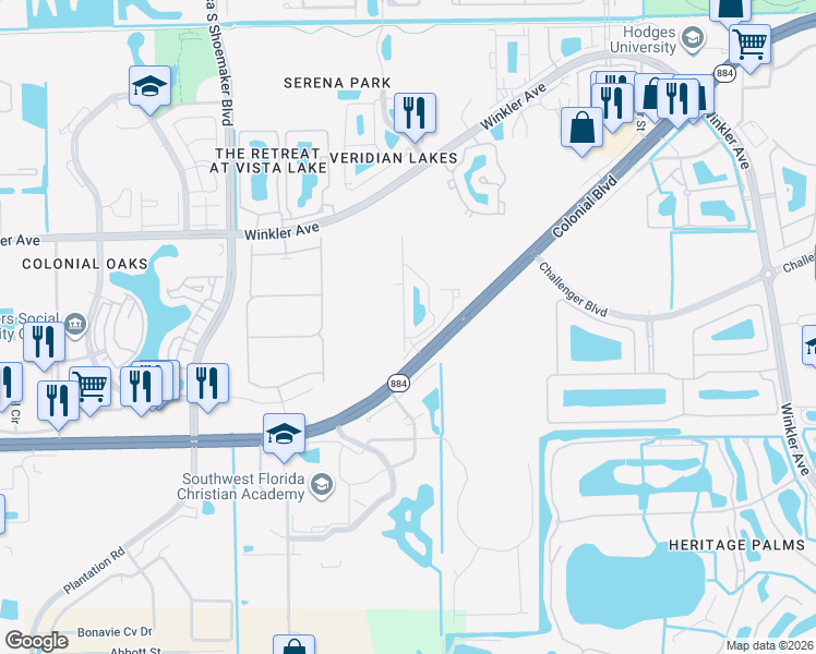 map of restaurants, bars, coffee shops, grocery stores, and more near 4160 Umbria Lane in Fort Myers