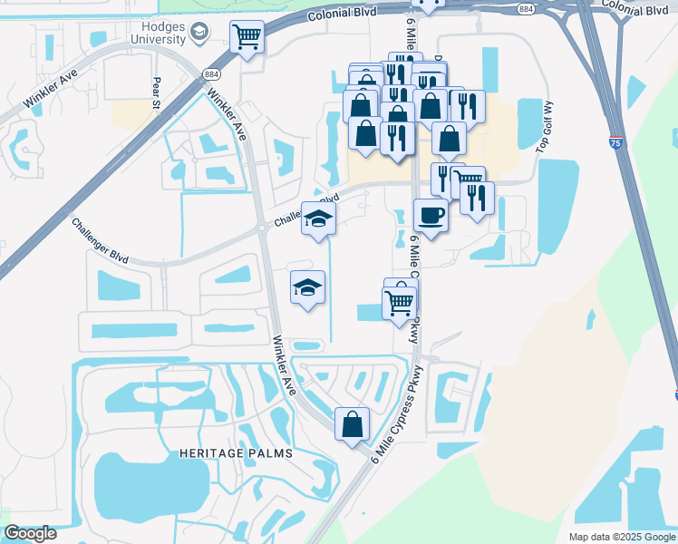 map of restaurants, bars, coffee shops, grocery stores, and more near 8416 Bernwood Cove Loop in Fort Myers