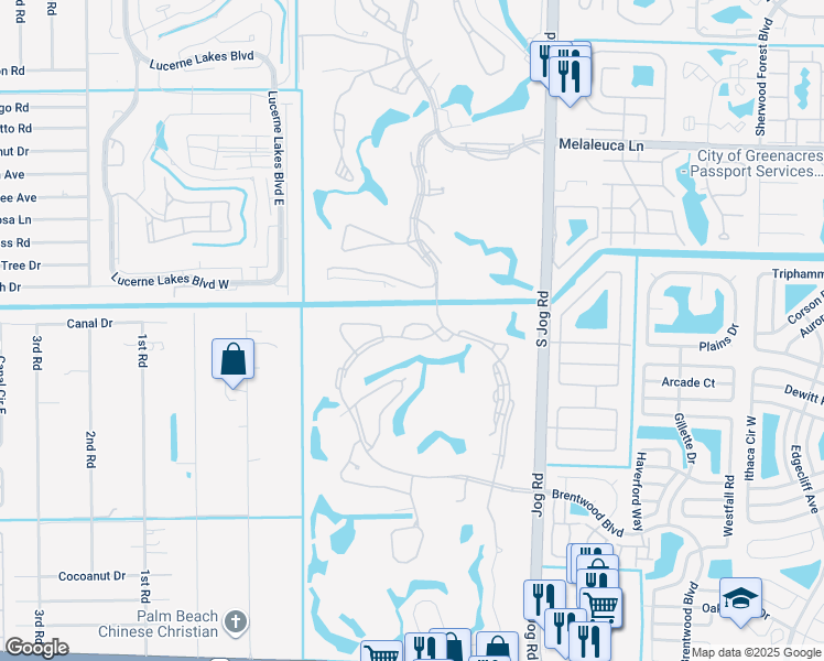 map of restaurants, bars, coffee shops, grocery stores, and more near 6904 Fountains Circle in Lake Worth Beach