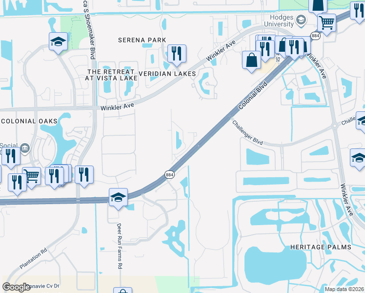 map of restaurants, bars, coffee shops, grocery stores, and more near 4115 Umbria Lane in Fort Myers