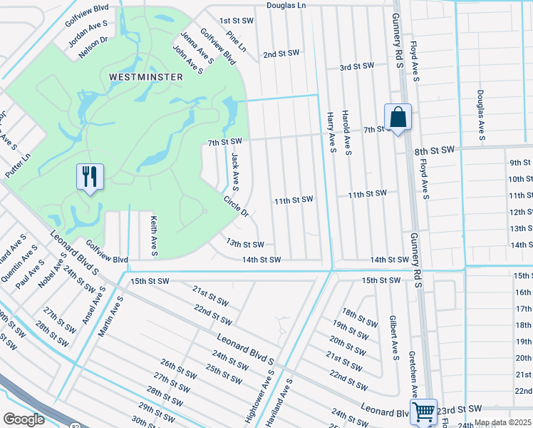 map of restaurants, bars, coffee shops, grocery stores, and more near 745 Ivan Avenue South in Lehigh Acres