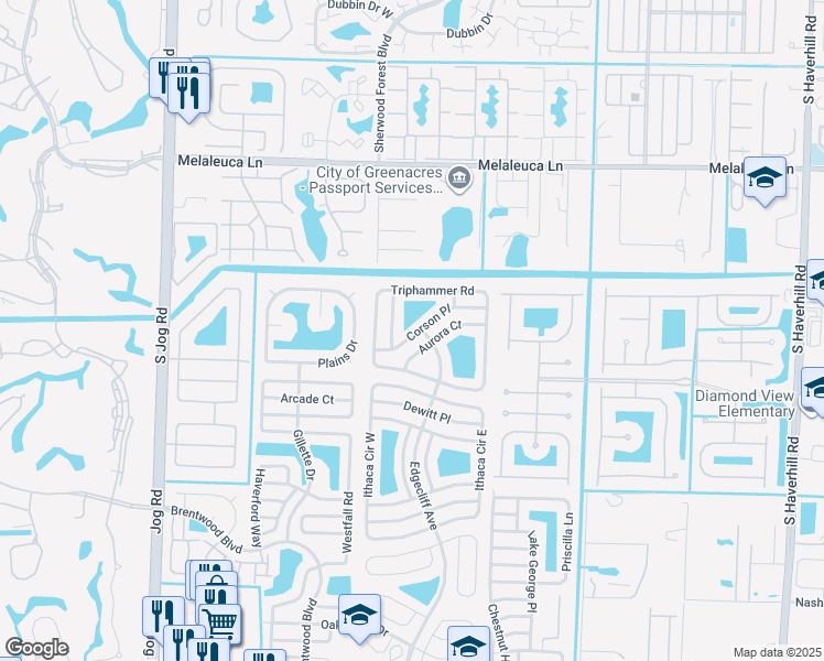 map of restaurants, bars, coffee shops, grocery stores, and more near 5913 Corson Place in Lake Worth