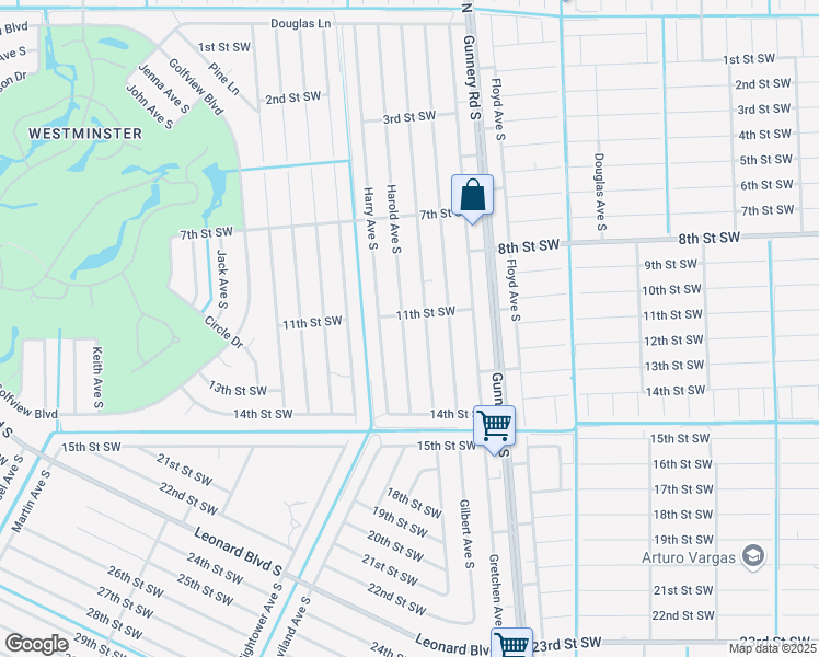 map of restaurants, bars, coffee shops, grocery stores, and more near 1105 Harold Avenue South in Lehigh Acres