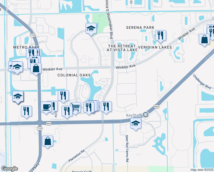 map of restaurants, bars, coffee shops, grocery stores, and more near 4101 Bellasol Circle in Fort Myers