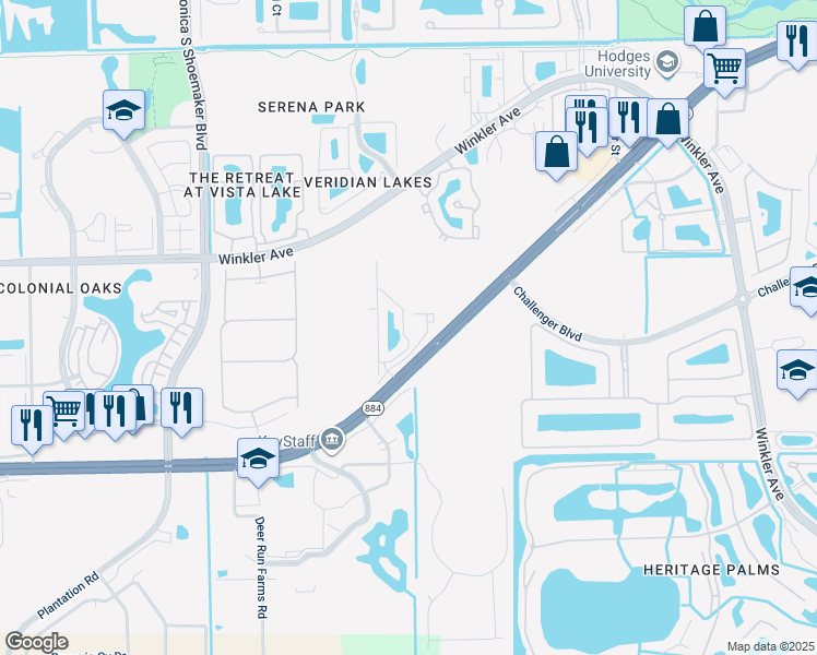 map of restaurants, bars, coffee shops, grocery stores, and more near 4135 Ambrosia Drive in Fort Myers