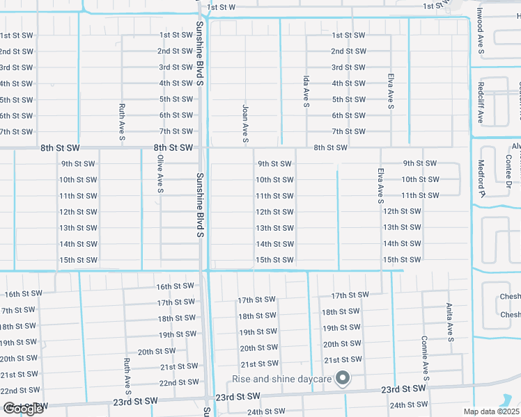 map of restaurants, bars, coffee shops, grocery stores, and more near 2916 12th Street Southwest in Lehigh Acres