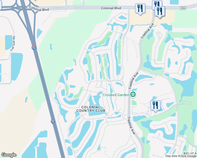 map of restaurants, bars, coffee shops, grocery stores, and more near 9135 Links Drive in Fort Myers