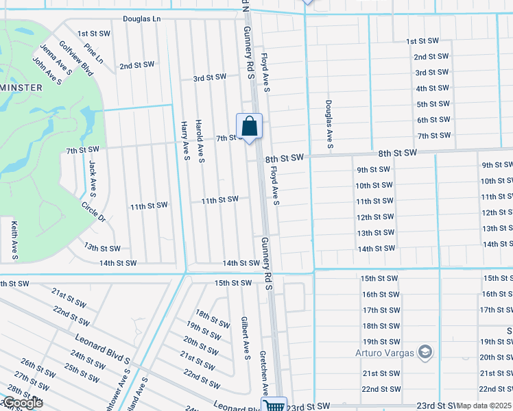 map of restaurants, bars, coffee shops, grocery stores, and more near 1100 Gunnery Road South in Lehigh Acres