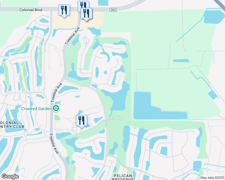 map of restaurants, bars, coffee shops, grocery stores, and more near 10720 Ravenna Way in Fort Myers