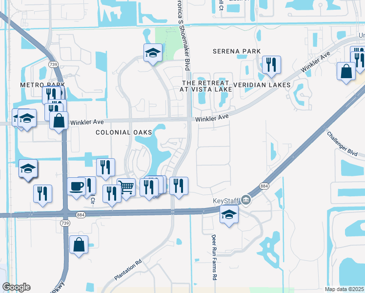 map of restaurants, bars, coffee shops, grocery stores, and more near 4101 Bellasol Circle in Fort Myers