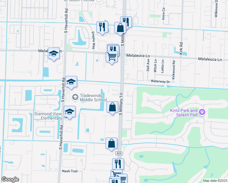map of restaurants, bars, coffee shops, grocery stores, and more near 4521 Barclay Crescent in Lake Worth