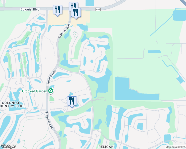 map of restaurants, bars, coffee shops, grocery stores, and more near 10720 Ravenna Way in Fort Myers