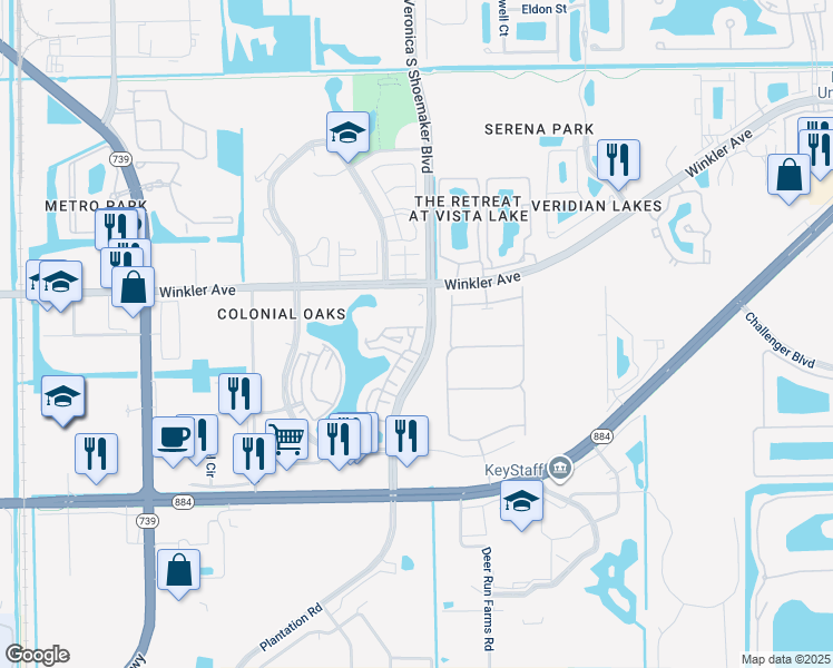 map of restaurants, bars, coffee shops, grocery stores, and more near 4101 Bellasol Circle in Fort Myers