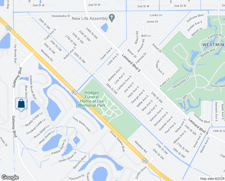 map of restaurants, bars, coffee shops, grocery stores, and more near 4987 28th Street Southwest in Lehigh Acres
